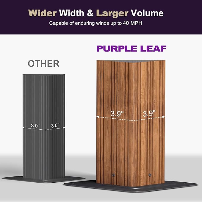 PURPLE LEAF 10' X 12' Hardtop Gazebo Outdoor Wood Grain Aluminum Frame Galvanized Steel Double Roof Gazebos with Netting and Curtains for Patio Deck Backyard Garden