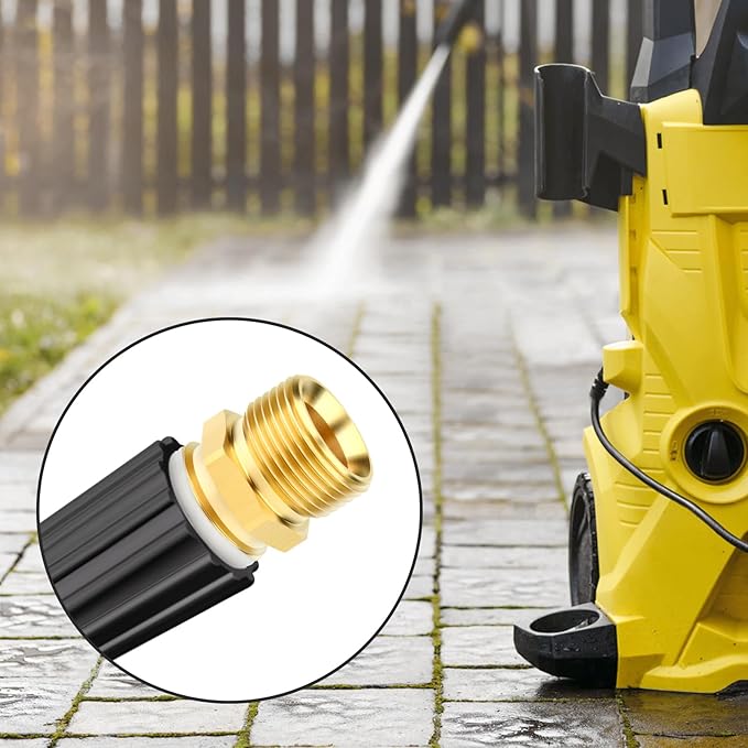 GASHER 2Pcs Brass M22 Pressure Washer Fitting,M22-14mm Male x M22-14mm Male Thread Fittings,For Pressure Washer Hose