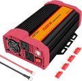 1500W Car Power Inverter DC 12V to AC 110V Car Converter Charger Adapter with Dual Outlets and 4.2A Dual USB Ports DC to AC Power Inverter for Truck Outdoor Home Camping RV Hurricane Emergency Red