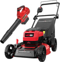PowerSmart 40V 17" Brushless Cordless (Push) Lawn Mower + Leaf Blower (465 CFM), 4.0Ah Battery and Charger Included
