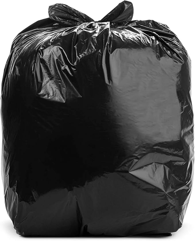 Aluf Plastics T-Tough Roll Pack Low Density Repro Blend Star Seal Coreless Rolls Bag, 12-16 Gallon Capacity, 32" Length x 24" Width, H Strength, Black (Pack of 500)