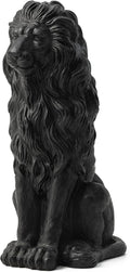 Glitzhome Guardian Sitting Lion Garden Statue MGO Outdoor Decoration, 27.75" H, Black