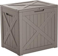 Resin Deck Box - 32 Gallon Lockable Outdoor Storage, Water-Resistant Indoor/Outdoor Bin for Package Delivery, Patio Cushions, Gardening Tools