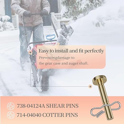 20 pcs 738-04124A Shear Pins and 20 pcs 714-04040 Cotter Pins for MTD Craftsman Cub Cadet Troy Bilt SnowBlowers 738-04124 738-05273