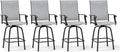 Sophia & William Swivel Bar Stools Set of 4, Bar Height Chairs, Outdoor Bar Chairs, High Top Patio Chairs, Supports 300 lbs (Grey Fabric)