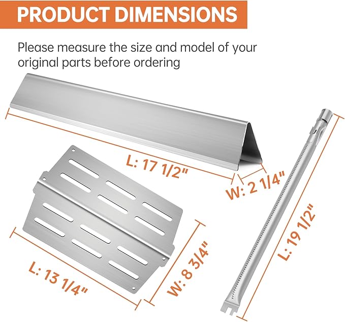 Grill Replacement Parts for Weber Genesis 300 Series Flavorizer Bars Heat Deflector Burner Tube Set Kit for Weber Genesis Grill Parts E310 E320 E330 EP310 EP320 EP330