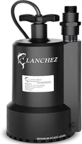 Lanchez Sump Pump, 1/2 HP 2450GPH Submersible Utility Water Pump, Thermoplastic Portable Electric Water Removal Transfer Pump with 10FT Cord for Swimming Pool Basement Garden Pond Tubs Draining
