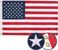 American Flag 4x6 Ft, Four Brass Grommets Multipurpose US Flag, Embroidered Stars, Sewn Stripes, Outdoor Heavy Duty Durable USA Flags, Hanging Indoor/Bedroom/Room/Wall American Flag