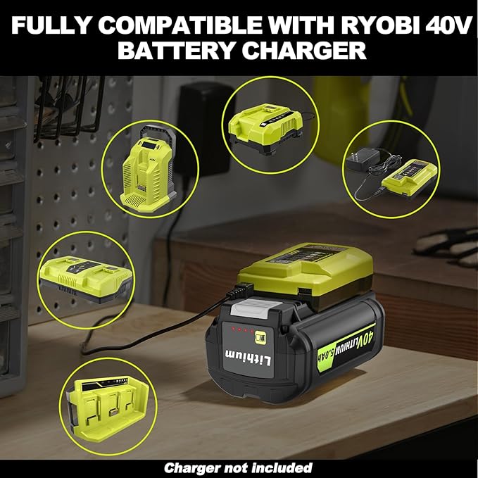 5.0Ah Replacement for Ryobi 40V Battery Lithium Ion Compatible with Ryobi Battery 40V Cordless Power 40 Volt Battery OP4040 OP40401 OP4026 OP40261 OP4050 OP40201 OP40601