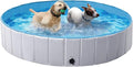 Yaheetech Foldable Dog Pool Collapsible Hard Plastic Dog Swimming Pool Portable Pet Pools Doggie Wading Pool Bath Tub for Puppy Small Medium Large Dogs, 55 x 12 Inches Gray