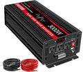 JIGUUN Pure sine Wave Inverter 3000W, 12V to 110V Power Inverter Converter with 4 AC sockets, USB Output and LED Display for RV Camping Emergency Household appliances (3000WPRO)