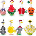 8 Sets Seasonal Holiday Porch Goose Outfits Summer Outfits Fall Halloween Christmas Birthday All Seasons Garden Goose Clothes for 23" Cement Statue Lawn Patio Outdoor Decoration(Classic Style)