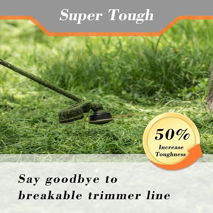 Cluparis 155 Sawtooth Trimmer line Heavy Duty for Push String Trimmer 3-Pound, 0.155" Nylon Weed Eater String .155-inch-by-308-ft Commercial String Trimmer Line in Spool with Line Cutter