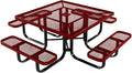 COATEDOUTDOORFURNITURE Heavy-Duty Portable Outdoor Kids Table with Umbrella Hole, Expanded Metal Kids Picnic Table, Commercial-Grade, Made in America (46 in, Square, Childrens, Textured Burgundy)