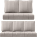 Luxury 24x24x6 Inch Kitty Outdoor Cushions for 5 Peice Patio Furniture Set - Set of 5 Water-Resistant Pillow for Dining Rocking Swivel Chairs Loveseat Couch Sectional Sofa - Beige