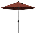 California Umbrella 9' Round Aluminum Pole Fiberglass Rib Market Umbrella, Crank Lift, Collar Tilt, Black Pole, Sunbrella Spectrum Mist