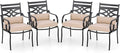 PHI VILLA Patio Dining Chairs Set of 4, Outdoor Chairs with Cushion and Pillow for Garden Lawn and Deck
