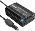 400W Power Inverter, FSATBTNE DC 12V to 110V AC Car Plug Adapter Outlet Converter with [65W PD USB-C] & [18W QC USB-A] Fast Charging Ports and 2 AC Outlets Car Power Inverters for Vehicles Black