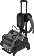 An Automatic Robot Swimming Pool Vacuum Cleaner with a Trolley, Featuring Wall-Climbing Function, 360 Degree Kink Free Patented Technology, Large Top-Mounted Filter Swimming Pool Cleaning Robot, 82 Ft