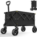 Collapsible Wagon Carts, Foldable Wagon Cart with All Terrain Wheels 330LBS Heavy Duty, Portable Utility Wagon for Grocery Shopping Fishing Garden Sports Beach Wagon Camping Cart