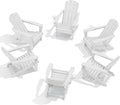 SERWALL Folding Adirondack Chair Set of 6, Reclining Adirondack Chair with 3 Recline Positions, All Weather HDPE Outdoor Adirondack, White