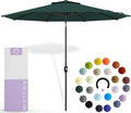 Midtown Umbrellas 10-Year-No-Fade - 9 Ft - UV Proof Forest Green Polyester Fabric - Umbrella Outdoor Patio, Auto-Tilt Aluminum Frame Patio Umbrella for Garden, Pool & Deck - Black Pole