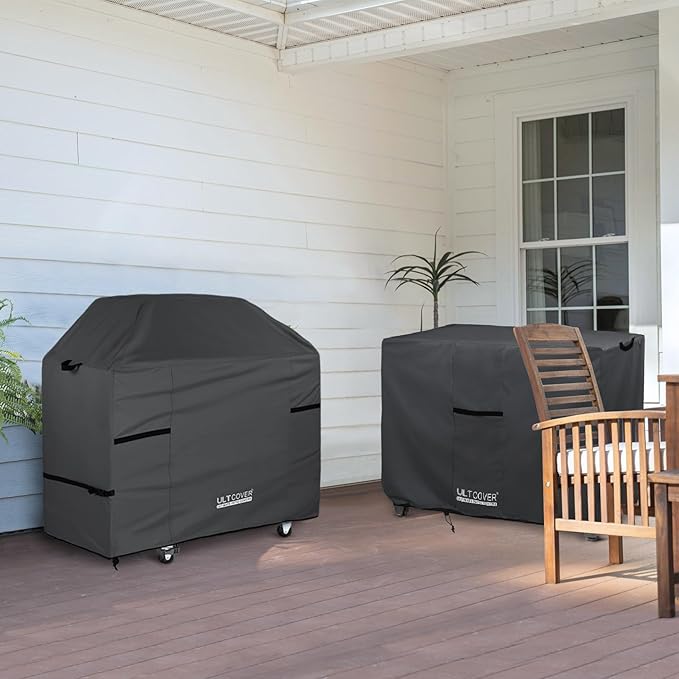 ULTCOVER Waterproof Grill Cover 48 inch, Heavy Duty BBQ Cover for 2-3 Burners Outdoor Gas Barbecue Grill, Black