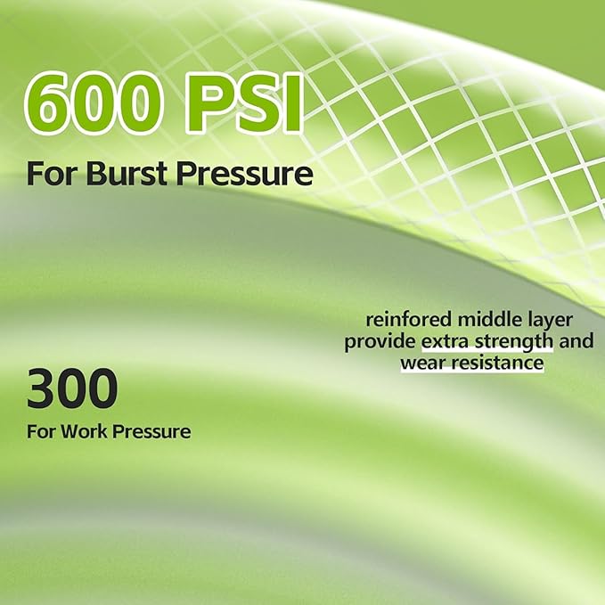 SPECILITE Flexible Garden Water Hose 50 Ft, Heavy Duty, Lightweight and Leak-Proof Pipe× 1/2 In, 3/4" Brass Swivel Fittings,Burst 600 PSI, Non-Expandable, Kink-Proof, For Car, Yard, Outdoor, Lawn