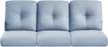 Pop 22x25/22x24 Outdoor Cushions for Patio Couch Chairs Set of 3 - High Back Comfy Outside Seat Cushions for Rattan Dining Rocker Glider Loveseat 3-Seater Sectional Sofa - Baby Blue/Button