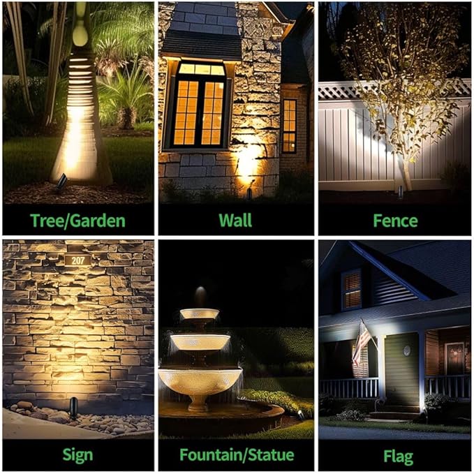 Low Voltage Outdoor Spotlight, Black LED Landscape Spot Light, Waterproof Aluminum Fixture for Garden Porch House Without MR16 Bulb