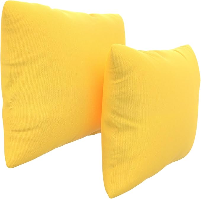 Covers & All Sunbrellla Outdoor Pillows for Patio Furniture, UV Fade Resistant & Waterproof Outdoor Sunbrella Lumbar Pillows, Set of 2 Inserts & Covers for Patios, Decks and Porches (Canvas Sunflower)