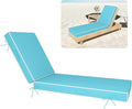 Chaise Lounge Cushions Outdoor Furniture 80 x 26 Inch Patio Lounge Chair Cushions 4'' Thick Waterproof Outdoor Chaise Cushion Weather Resistant Pool Lounger Cushion(Lake Blue)