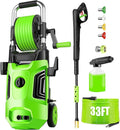 Pressure Washer 4800 PSI Power Washers Powered with 33ft Pressure Hose, 4 Nozzle and Foam Cannon, Powerwashers for Home, Cars, Patio, Green