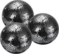 uxcell 4" Decorative Balls, 3 Pcs Mosaic Glass Balls, Decorative Table Sphere Orbs, Centerpiece Balls for Decorating Bowls Vase Tables Wedding Party, Black