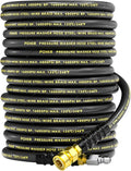 POHIR 3/8" Pressure Washer Hose 100ft 4800PSI, Power Washer Hose Steel Wire Braided with Swivel Quick Connect, Commercial Grade Industrial High Pressure Water Washing Hose (4800PSI, 100FT)