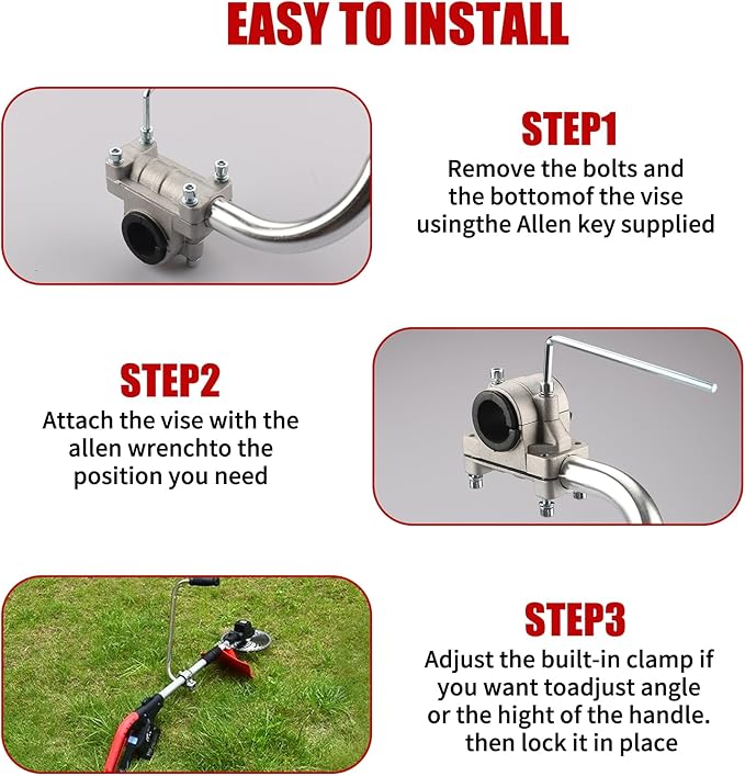 Weed Eater Handle Trimmer Handle, Weed Eater Handle Extension with Bracket Clamp, Ergonomic Trimmer Grip, Weed Wacker Attachments Aluminum Lawn Trimmer Grip for Landscaping,Lawn Care