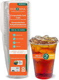 ECO SOUL 100% Clear Compostable Party Cups | (500 Count, 12 oz) | Disposable | Biodegradable | Plant Based Eco-friendly Alternative to Paper & Plastic Cups | For Weddings & Gatherings