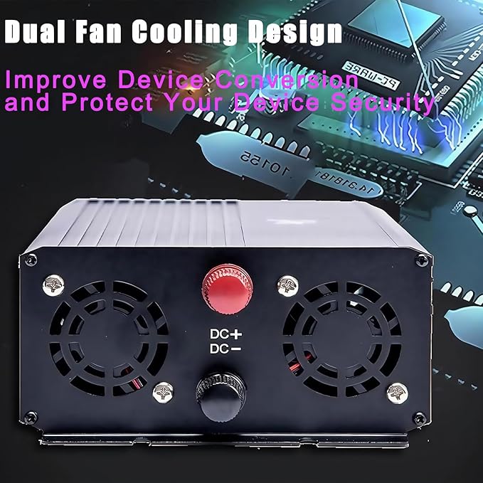 3500 Watt Power Inverter 72V DC to 220V AC Converter, RV Inverter, LED Display with 2 AC Outlets Dual Fans Radiating, for RV, Camp and Home, Electric Tool Pure Sine Wave Inverter (220V, 3500W 72V)
