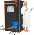 VEVOR Portable Steam Sauna Tent Full Size, 1200W with Visible Window, Personal Sauna Blanket Kit for Home Spa,Heated Body Therapy,Time&Temperature Remote Control with Chair,Black, 2.9’x 2.9’x 5.2’