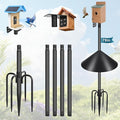 Gtongoko Smart Bird Feeder Pole Squirrel Proof 79 Inch Bluebird House Pole for Outdoors Squirrel Baffles for Feeders Weather Station Heavy Duty Metal Mounting Kit Black