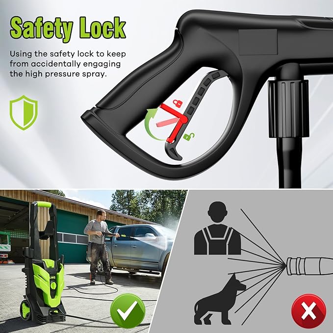 Pressure Washer, Washer with 4 Quick Connect Nozzles, Pressure Cleaning Machine with Foam Cannon for Cars/Fences/Driveways/Patios/Home Cleaning