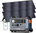 OSCAL PowerMax 6000 Solar Generator with 3x200W Solar Panel, 120V/240V 3600Wh Power Station 6000W AC Outlets (7200W Peak), 2200W AC Charging/2400W Solar Charging, Emergency for Home, Battery Backup