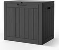 22 Gallon Outdoor Storage Box, Deck Box Waterproof, Resin Outside Storage, Storage Bin for Package Delivery, Patio Furniture Cushion, Pool Accessories, Weatherproof and UV Resistant