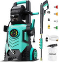 2025Upgraded Pressure Washer 5000PSI with Adj-8-Level Touch Screen, 34" Tall Power Washer, 4 Quick Connect Nozzles, Inlet Hose&Filter&500mlFoam Cannon for Cars/Fences/Driveways/Home Cleaning, Blue