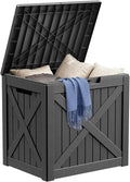 DRATO 32 Gallon Deck Box X pattern, Outdoor Storage Box for Patio Cushion, Garden Tools,Waterproof Patio Storage box, Lockable