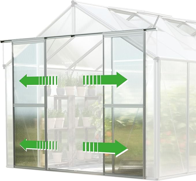 Greenhouse Topas 3 Aluminum Frame 7.4 x 6.4 ft with Approx. 6 mm Polycarbonate Panels