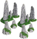 8pcs Miniature Bonsai Rockery Decor, Resin Fake Mountain Figurines, Garden Terrarium Accessories for Desktop and Micro Landscape
