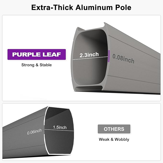 PURPLE LEAF 9' X 11.5' Patio Umbrella, Rectangle Outdoor Cantilever Umbrella, Aluminum Offset Umbrella with Champagne Frame and 360° Rotation for Pool Deck Garden, Black