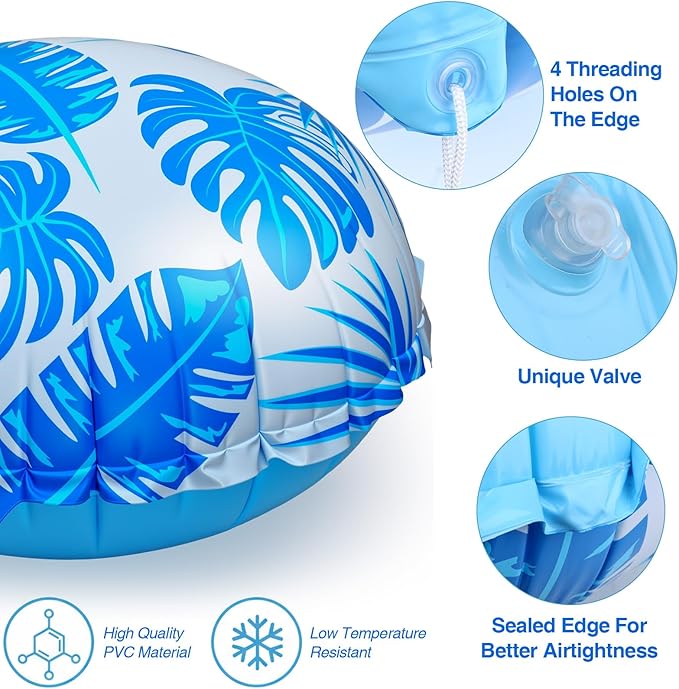 2pcs 4ft Pool Pillows for Above Ground Pools, Cover Balloon Winterizing Inflatable Air Pillow Float with Ropes PVC Ice Equalizer Closing Winter Swimming Ball Accessories