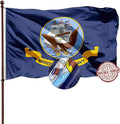 Navy Flag 2x3 Double Sided- Heavy Duty 3 Ply 210D- With Canvas Header & 2 Brass Grommets- Navy Flag 2x3 Outdoor Double Sided Heavy Duty